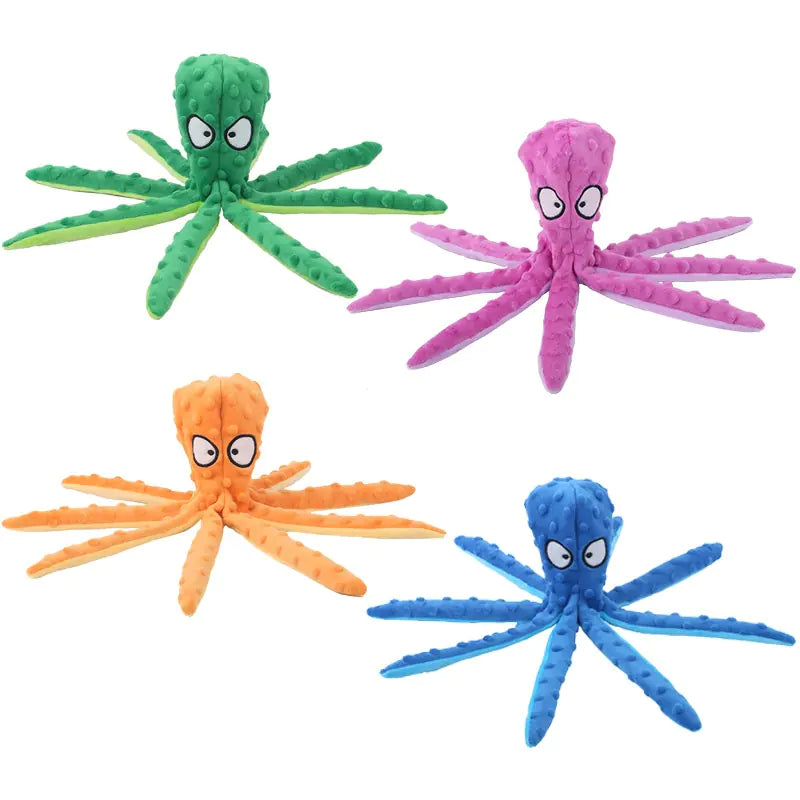 Plush Pet Octopus Shell Chew Puzzle Toy