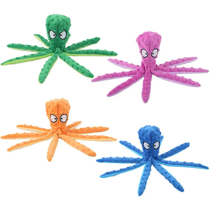 Plush Pet Octopus Shell Chew Puzzle Toy