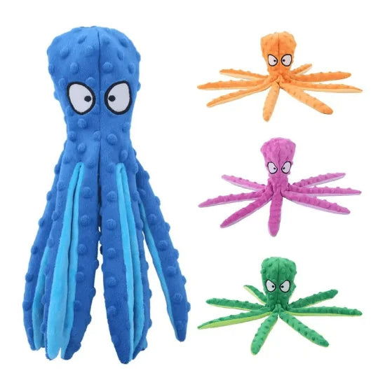 Plush Pet Octopus Shell Chew Puzzle Toy